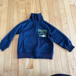 Roots Canada Athletic Zip Sweater Navy Blue Size 3T